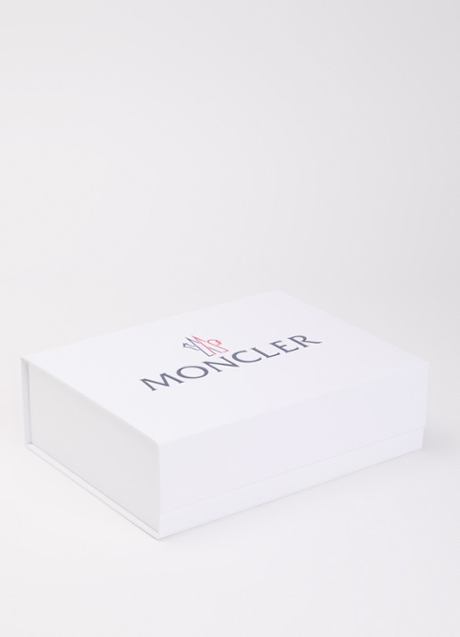Moncler Babypak met streepprint en logo in giftbox - detail beige