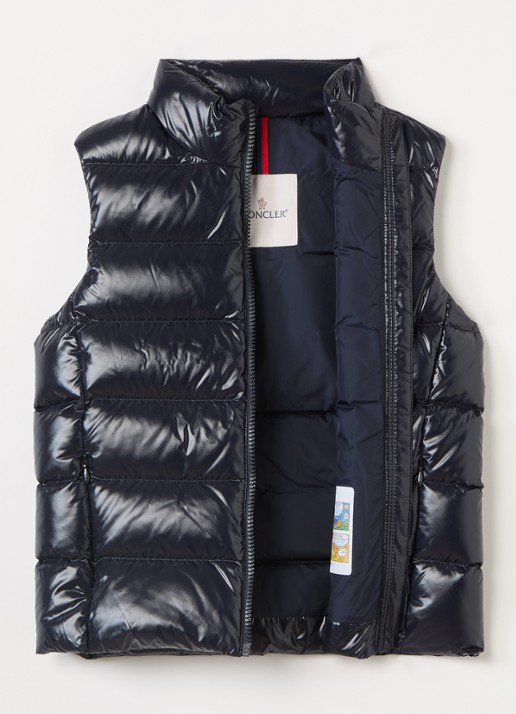 Moncler Badia gewatteerde bodywarmer met donsvulling - voorkant 3 donkerblauw