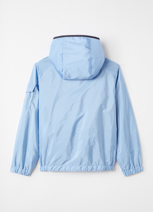 Moncler Banu regenjack met afneembare capuchon - achterkant blauw