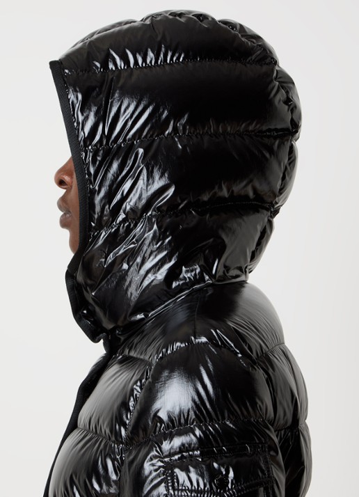 Moncler Barante puffer jack met donsvulling en capuchon - detail 5 zwart