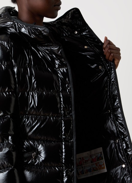 Moncler Barante puffer jack met donsvulling en capuchon - detail 6 zwart