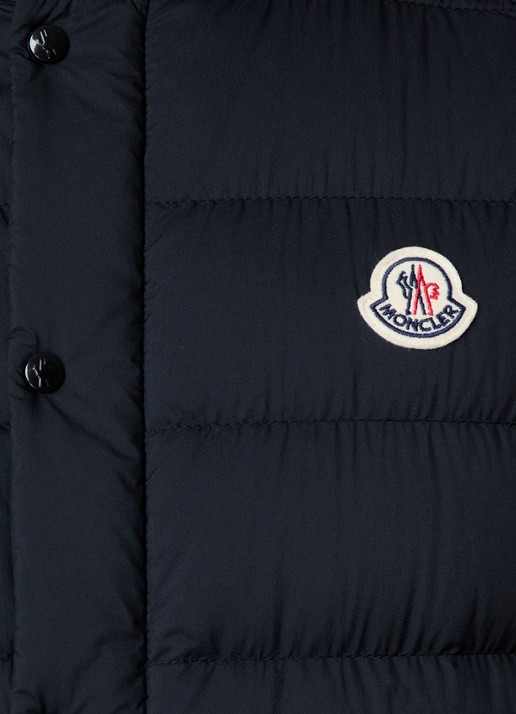 Moncler Barthe gewatteerde bodywarmer met donsvulling en logo - detail 4 zwart