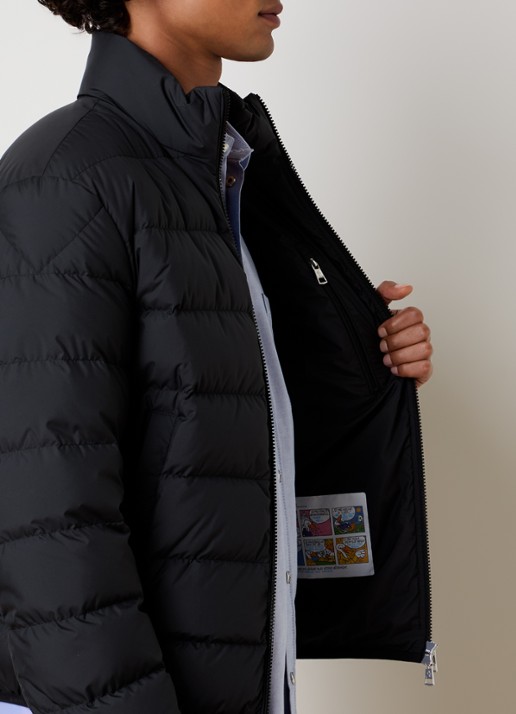 Moncler Baudinet puffer jack met donsvulling en logo - detail 5 zwart