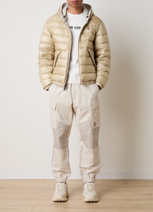 Moncler Bergun reversible gewatteerd jack borst- en steekzakken - voorkant 2 beige