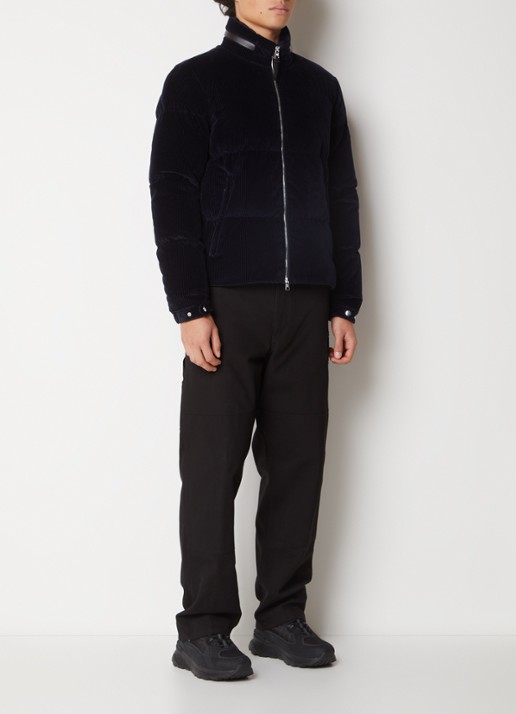 Moncler Besbre puffer jack van corduroy met donsvulling - voorkant 3 blauw