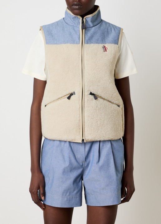 Moncler Bodywarmer van teddy met ritszakken