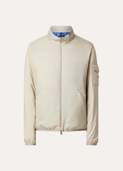 Moncler Breezes gewatteerd jack met opbergbare capuchon en ritszakken - voorkant beige