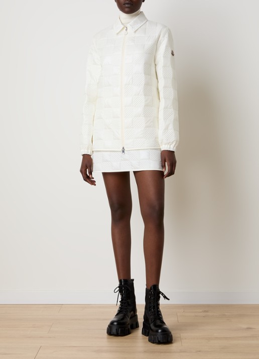 Moncler Camicia jack met ruitdessin - voorkant 3 beige
