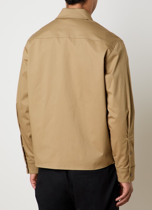 Moncler Camicia overshirt met borstzak - achterkant cognac