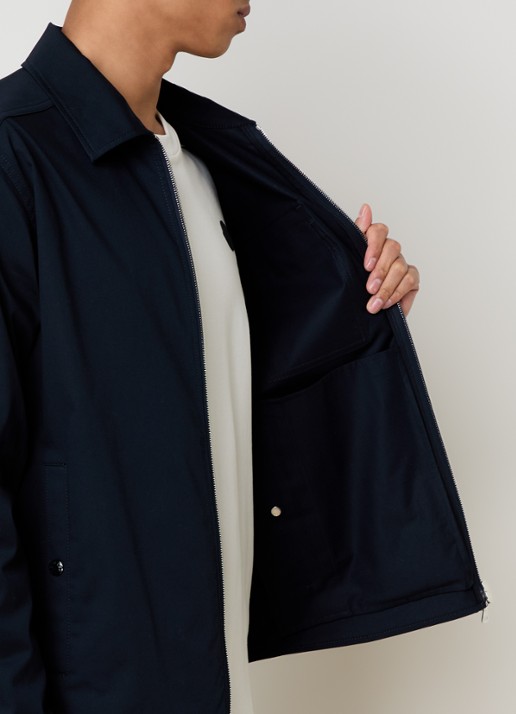 Moncler Camicia overshirt met borstzak - detail 4 donkerblauw