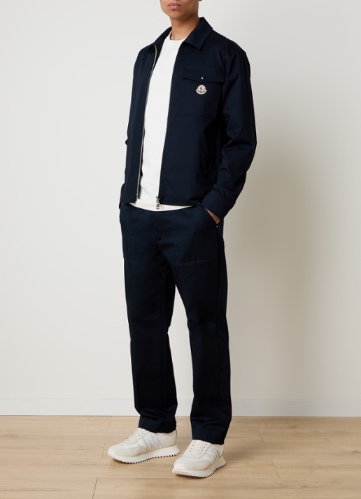 Moncler Camicia overshirt met borstzak - voorkant 2 donkerblauw