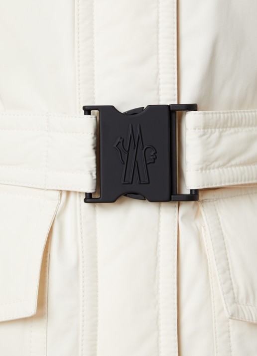 Moncler Caramany ski-jas met logo en opstaande kraag - detail 2 naturel