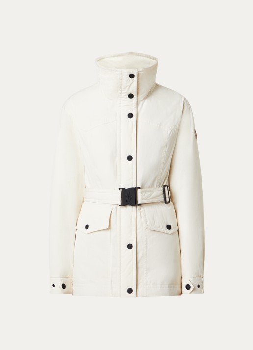 Moncler Caramany ski-jas met logo en opstaande kraag - voorkant 5 naturel
