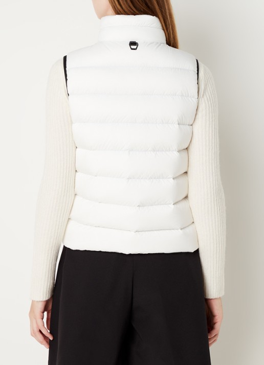 Moncler Cenis bodywarmer met donsvulling en logoprint - achterkant 5 wit