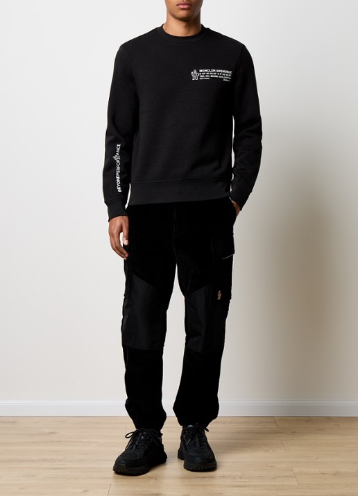 Moncler Chest Coordinates sweater met logo - voorkant 5 zwart