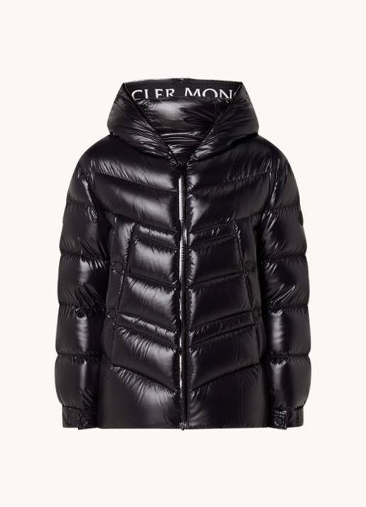 Moncler Clair puffer jack met donsvulling en steekzakken  - voorkant 4 zwart