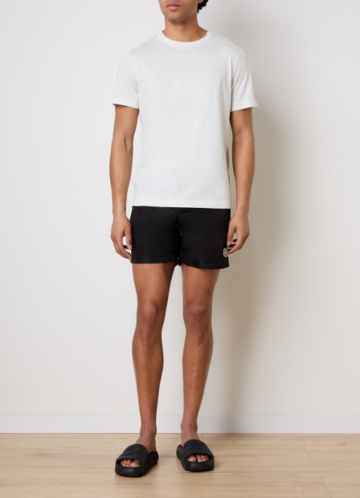 Moncler Classic zwemshorts met logo en steekzakken - voorkant 4 zwart