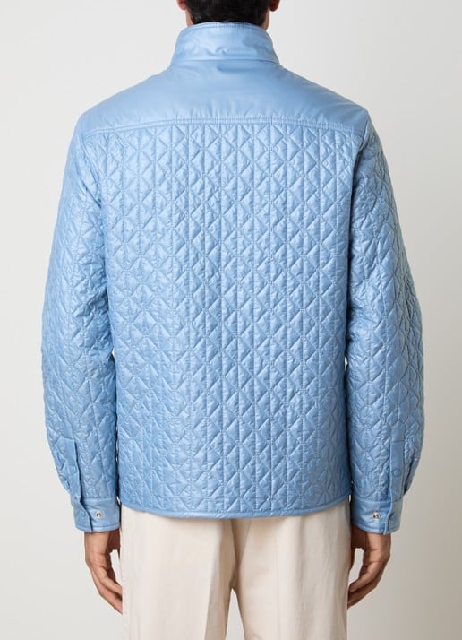 Moncler Cleorine gewatteed jack met quilt patroon en borstzak - achterkant 6 blauw
