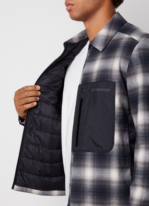 Moncler Cornisello gewatteerde jack met steekzakken en logo - detail 5 antraciet