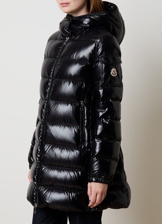 Moncler Courcelle longline puffer jas met glanzende finish en logo