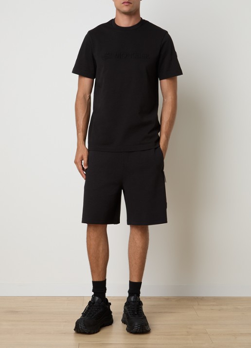 Moncler Double Face straight fit korte joggingbroek met ritszakken - voorkant 5 zwart