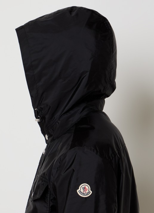 Moncler Duvainne windjack met capuchon en logo - detail 4 zwart