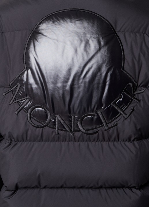 Moncler Ebre puffer jack met donsvulling en logoborduring - detail 7 zwart