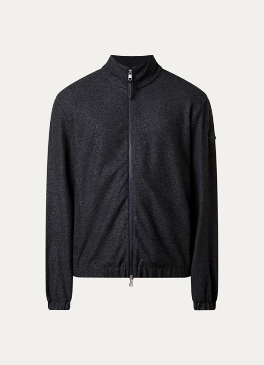 Moncler Edit jack in wolblend met steekzakken - voorkant 5 antraciet