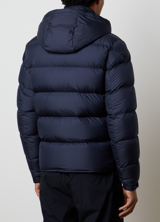 Moncler Edit puffer jack met donsvulling en steekzakken - achterkant donkerblauw