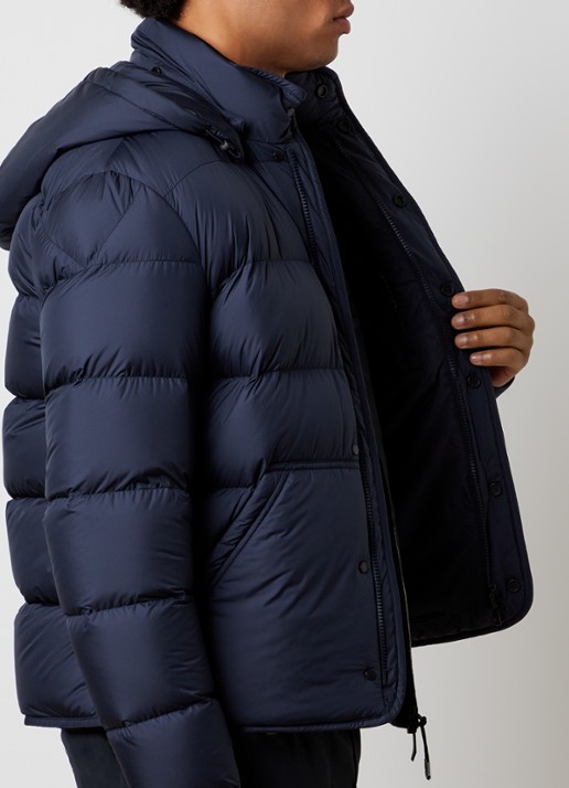 Moncler Edit puffer jack met donsvulling en steekzakken - detail 5 donkerblauw