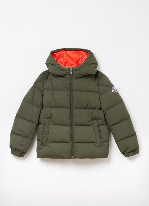 Moncler Eric gewatteerde jas met donsvulling en capuchon - voorkant 2 legergroen