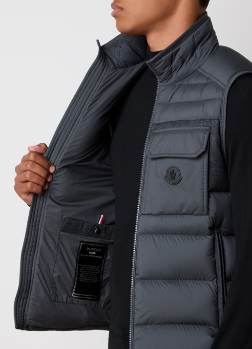 Moncler Estagnous gewatteerde bodywarmer met ritszakken - detail 2 donkergrijs