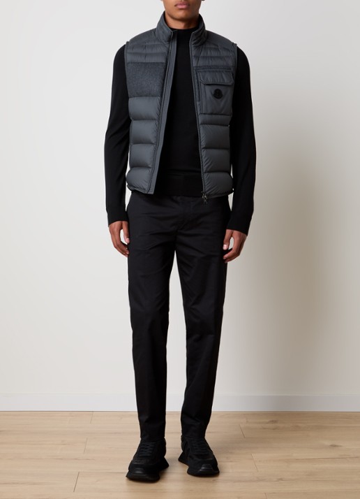 Moncler Estagnous gewatteerde bodywarmer met ritszakken - voorkant 6 donkergrijs
