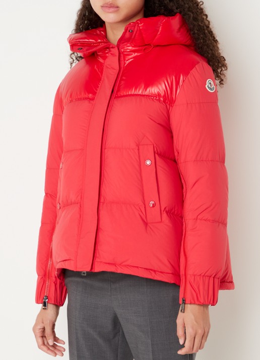 Moncler Etival gewatteerd jack met donsvulling en steekzakken - detail 4 steenrood