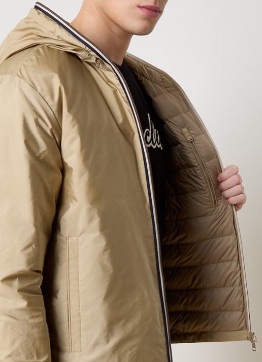 Moncler Evettes gewatteerd jack met donsvulling en logo - detail 6 zand