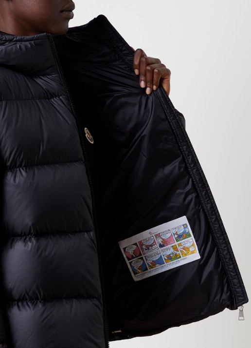 Moncler Feligule puffer jack met donsvulling en ritszakken - detail 3 zwart