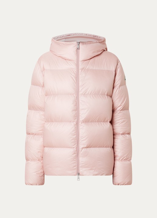 Moncler Feligule puffer jack met donsvulling en ritszakken - voorkant 4 roze