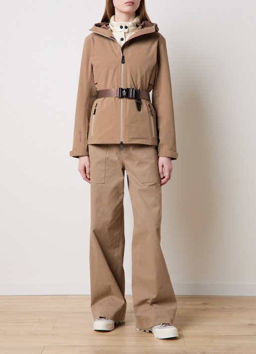 Moncler Fex jack met ceintuur - voorkant 2 camel