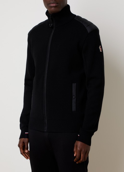 Moncler Fijngebreid vest van scheerwol met donsvulling
