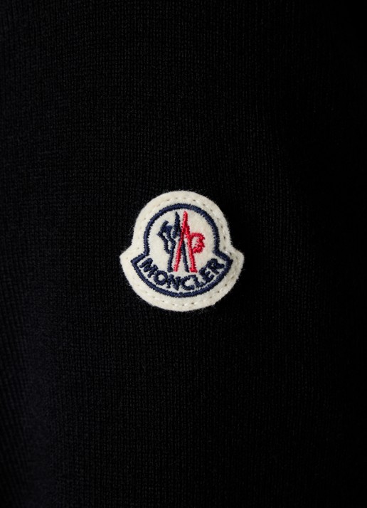 Moncler Fijngebreid vest van scheerwol met gewatteerd voor- en achterpand - detail 5 zwart