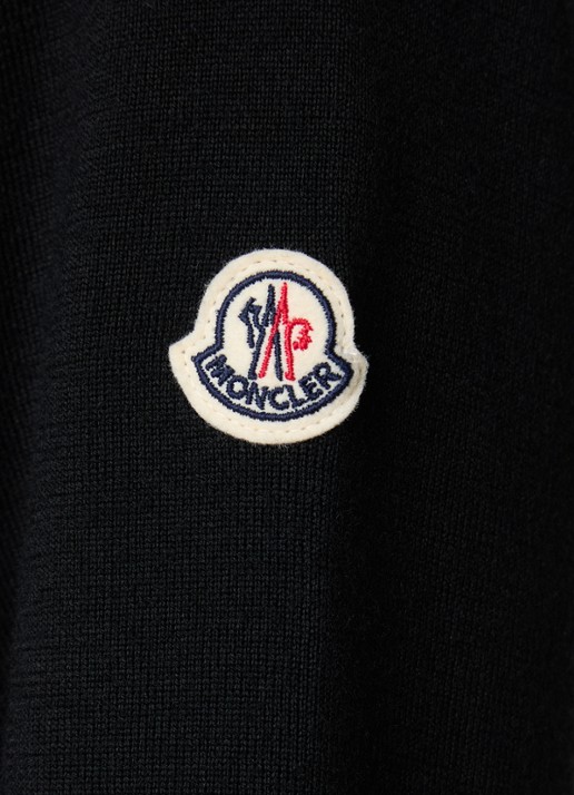 Moncler Fijngebreid vest van scheerwol met gewatteerd voorpand en donsvulling - detail 2 zwart