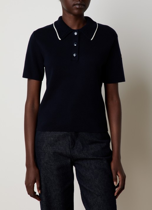Moncler Fijngebreide polo met logo