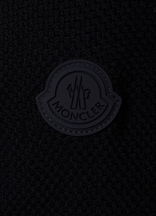 Moncler Fijngebreide trui met logo en structuur - detail 5 zwart