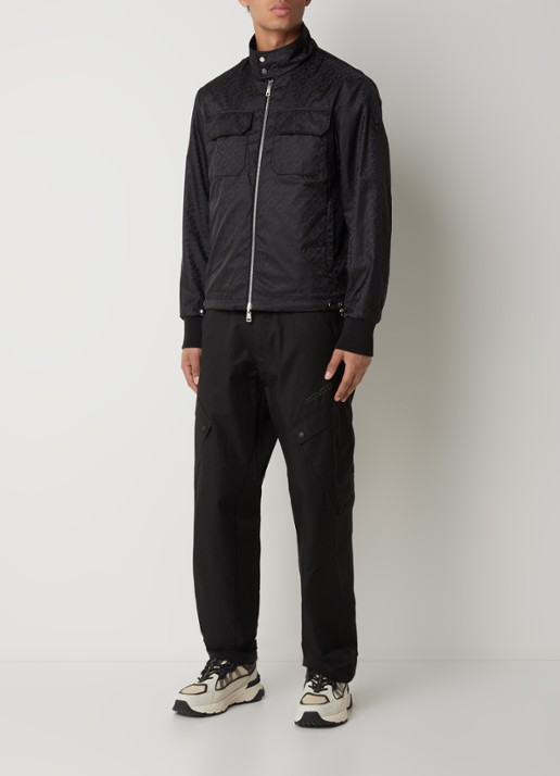 Moncler Flamenne reversible windjack met logoprint - voorkant 5 zwart