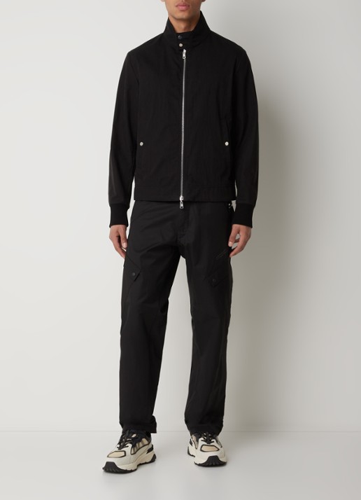 Moncler Flamenne reversible windjack met logoprint - voorkant 6 zwart