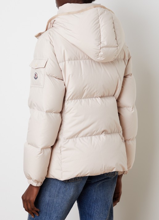 Moncler Fourmines puffer jack met donsvulling en ritszakken - achterkant 3 creme