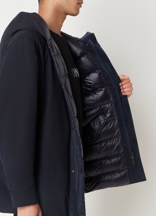 Moncler Fowey reversible gewatteerde parka met donsvulling - detail 4 blauw