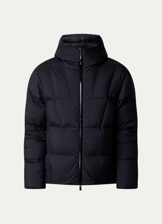 Moncler Fusain gewatteerd jack met donsvulling - voorkant zwart
