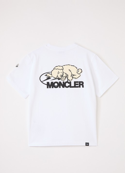 Moncler Genius T-shirt met logo- en backprint - voorkant 2 wit