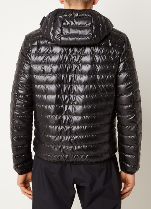 Moncler Gewatteerd jack met donsvulling en logoprint - achterkant 3 zwart